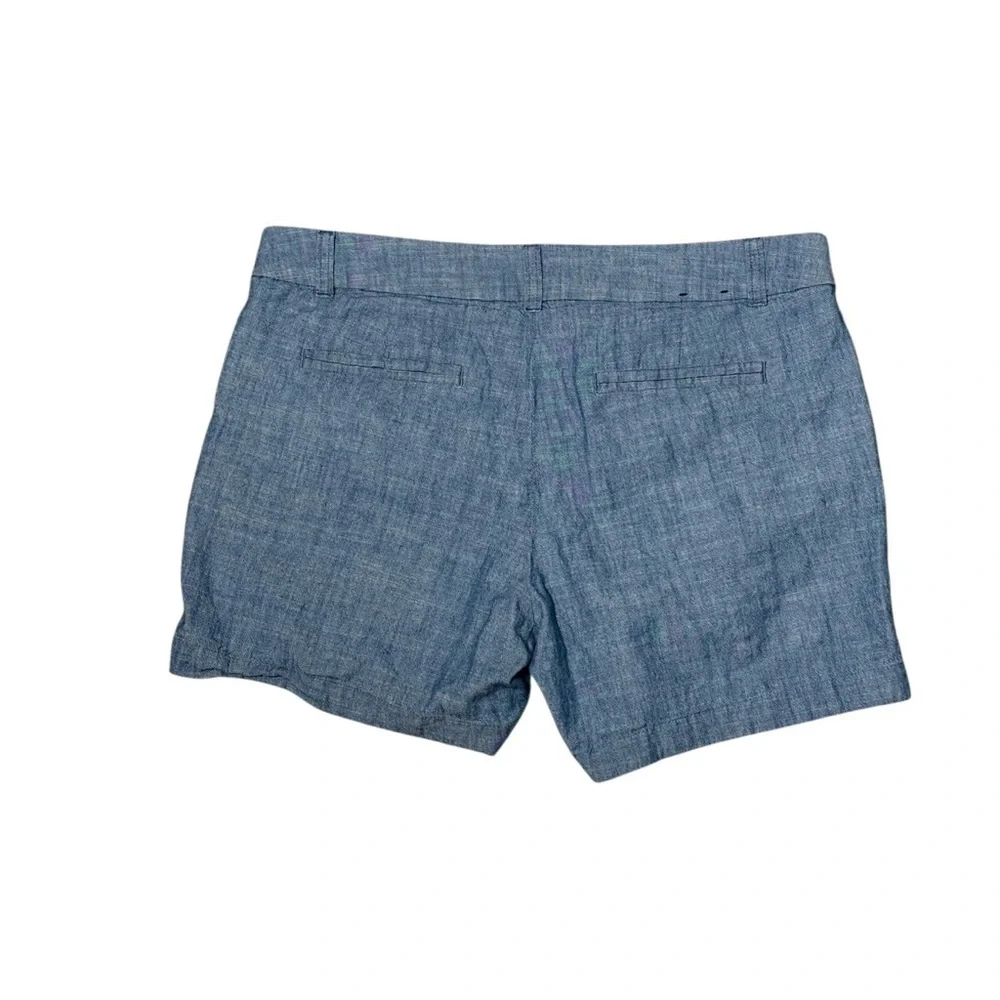 J.Crew Chambray Chino Shorts Blue Cotton Size 8 Women’s
